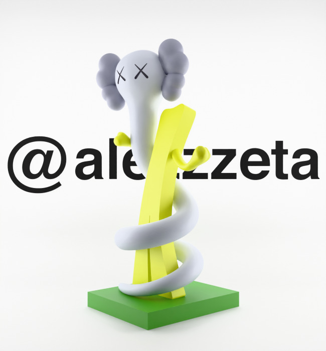 Kaws Born To Bend Textured Low-poly 3D model_6