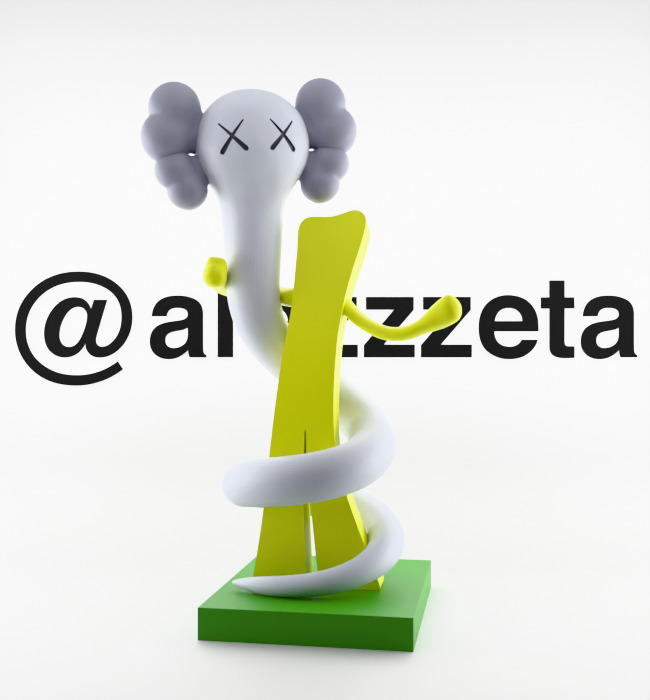 Kaws Born To Bend Textured Low-poly 3D model_2