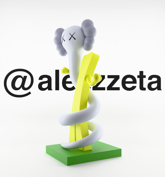 Kaws Born To Bend Textured Low-poly 3D model_7