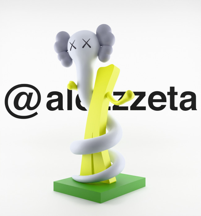 Kaws Born To Bend Textured Low-poly 3D model_5