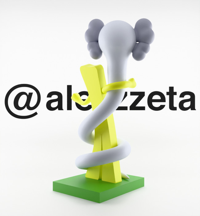 Kaws Born To Bend Textured Low-poly 3D model_23