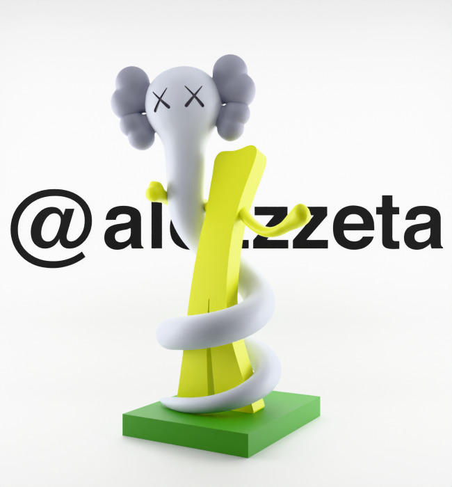 Kaws Born To Bend Textured Low-poly 3D model_4