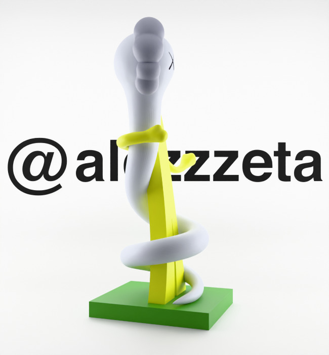 Kaws Born To Bend Textured Low-poly 3D model_30