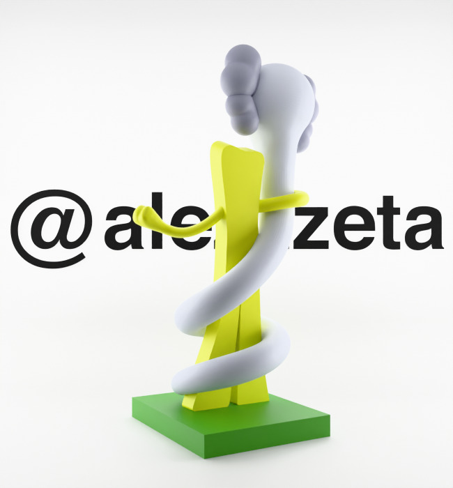 Kaws Born To Bend Textured Low-poly 3D model_16