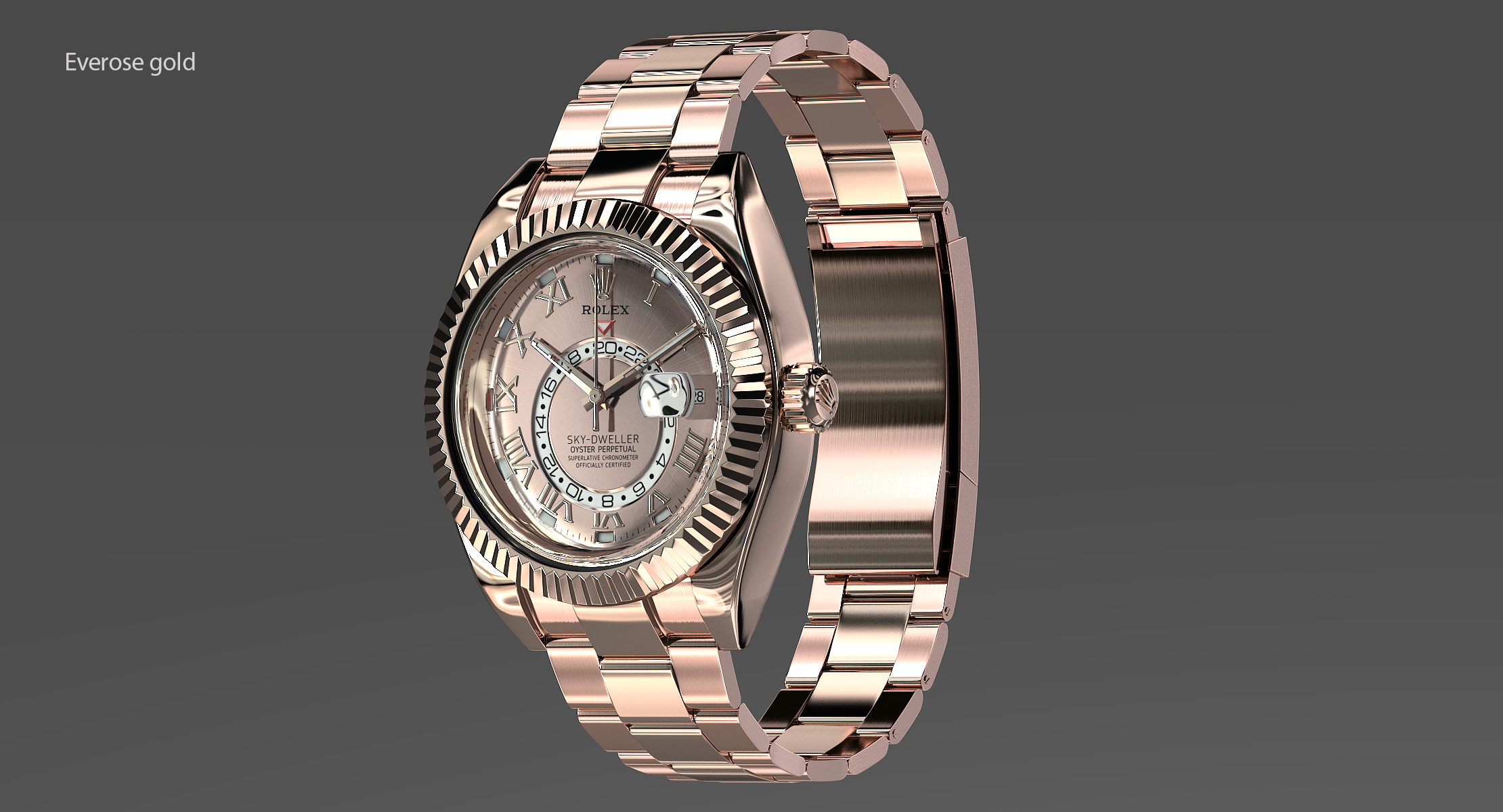 Rolex Oyster Perpetual Sky-Dweller Low-poly 3D model_2