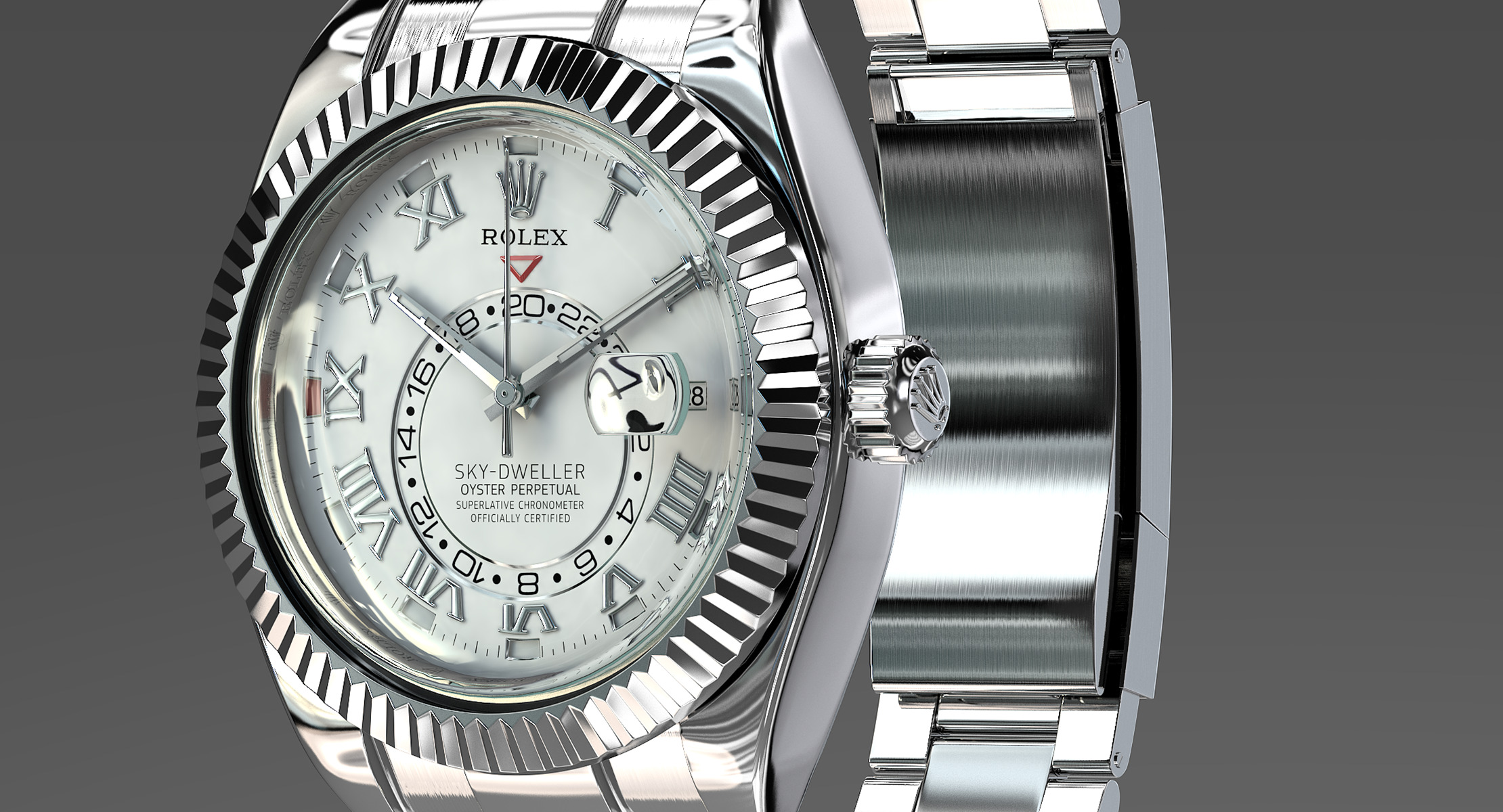 Rolex Oyster Perpetual Sky-Dweller Low-poly 3D model_8