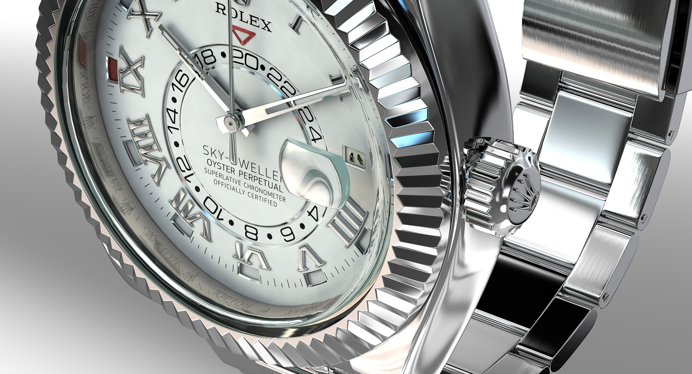 Rolex Oyster Perpetual Sky-Dweller Low-poly 3D model_9