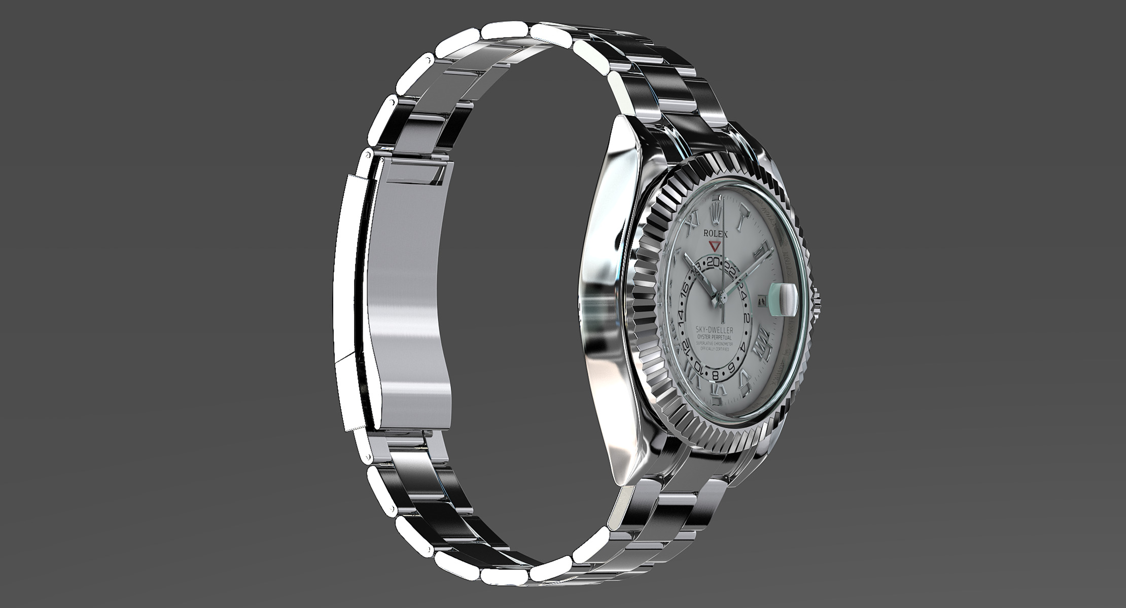 Rolex Oyster Perpetual Sky-Dweller Low-poly 3D model_4