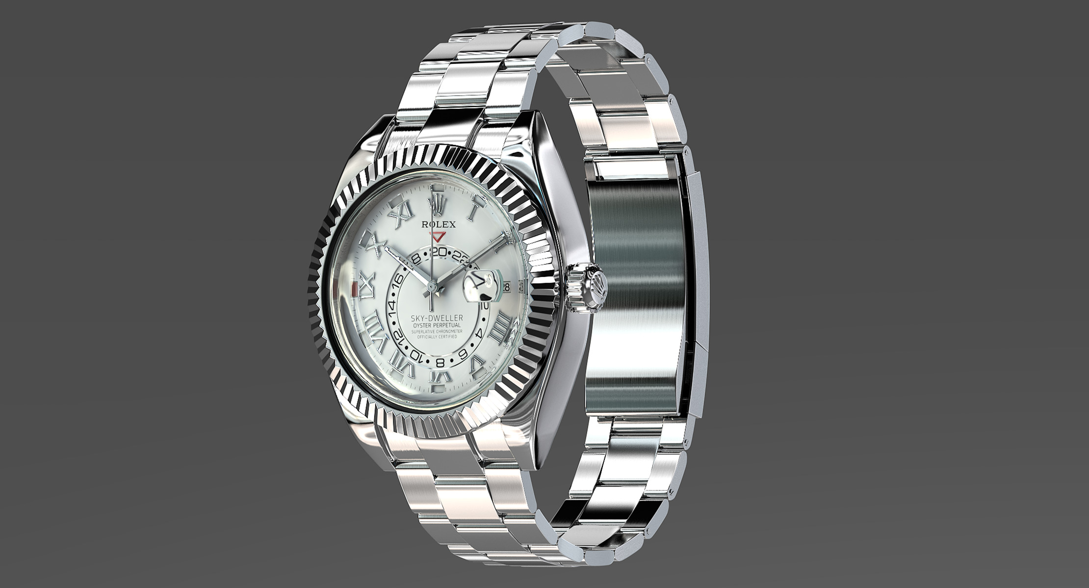 Rolex Oyster Perpetual Sky-Dweller Low-poly 3D model_5
