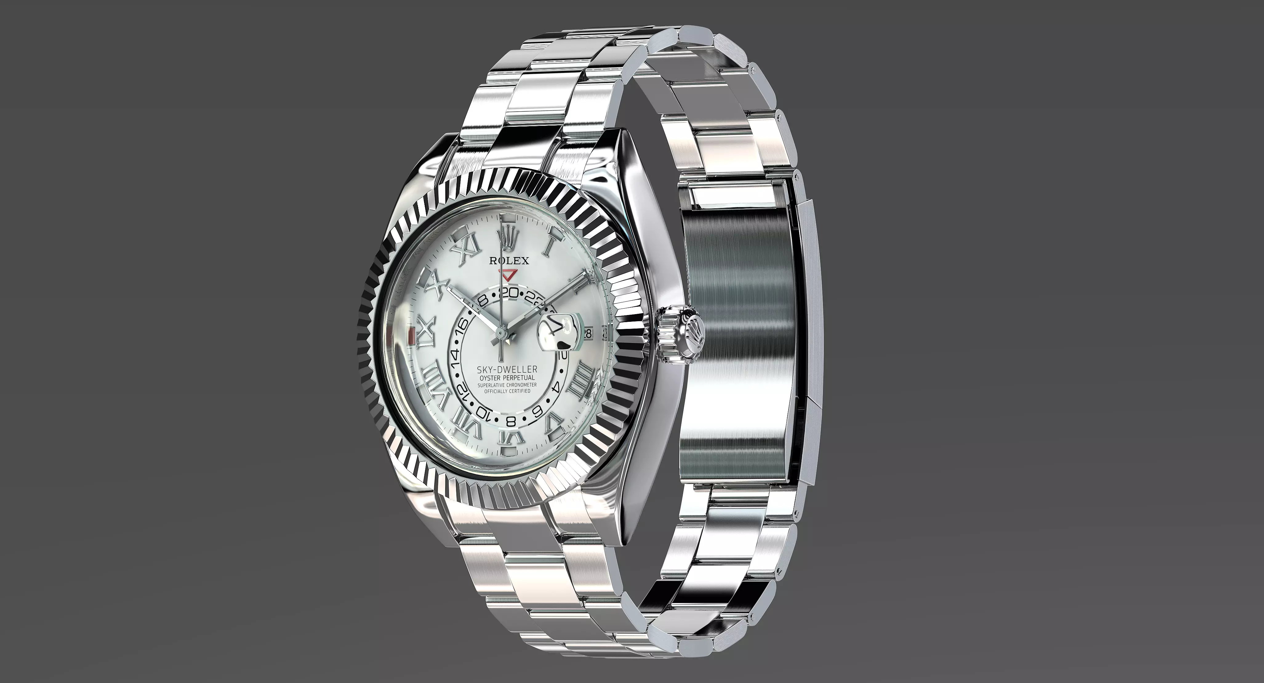 Rolex Oyster Perpetual Sky-Dweller Low-poly 3D model_0
