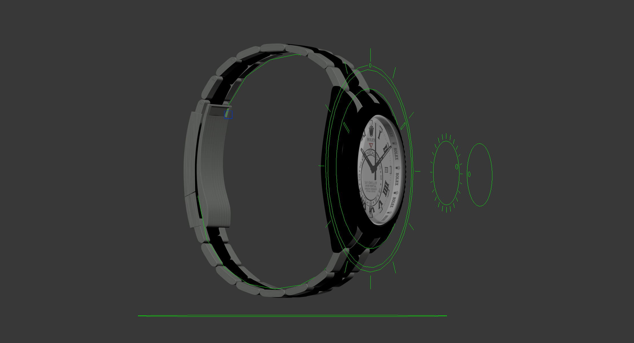 Rolex Oyster Perpetual Sky-Dweller Low-poly 3D model_35