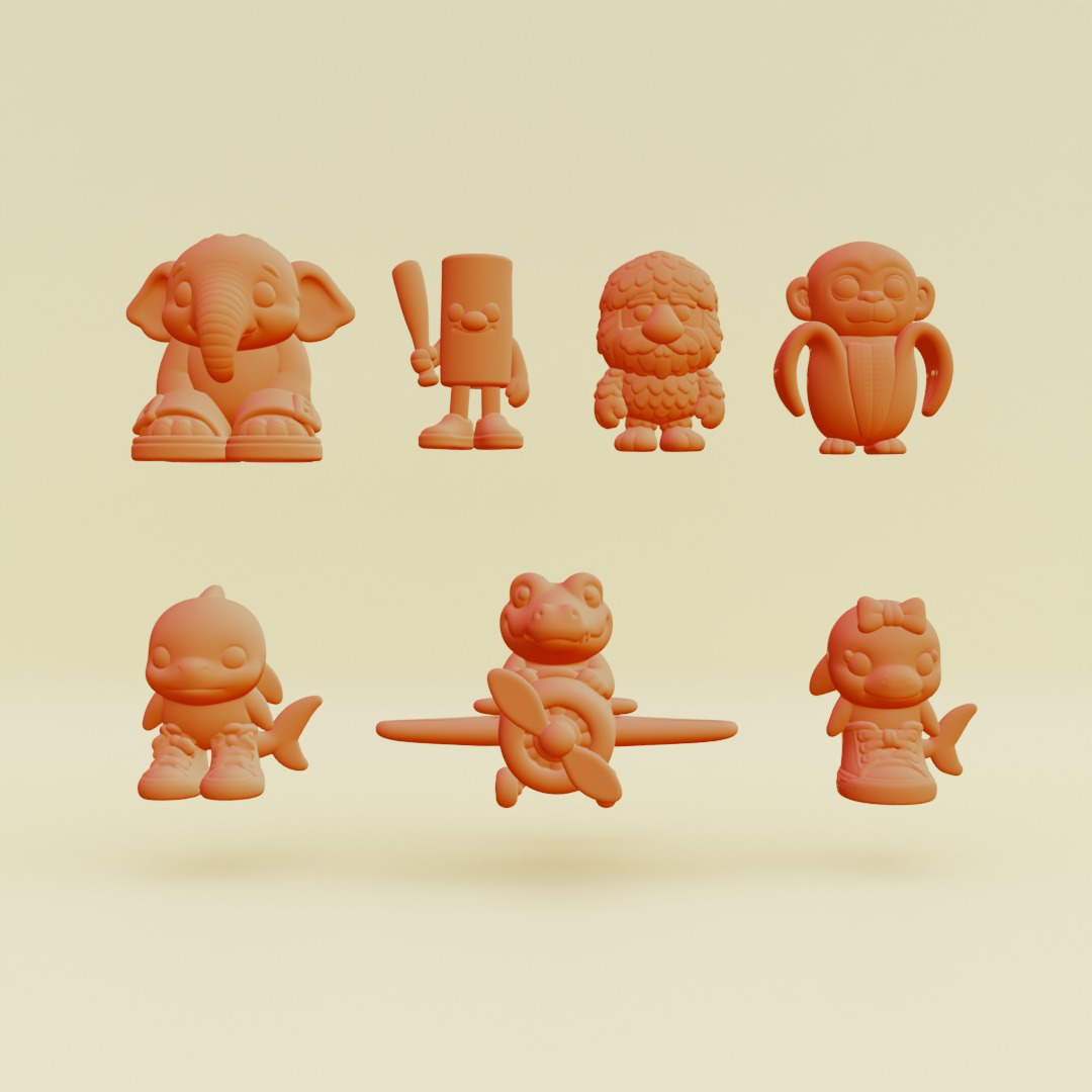 Baby Italian brainrot Characters Printable 3D Model Collection_1