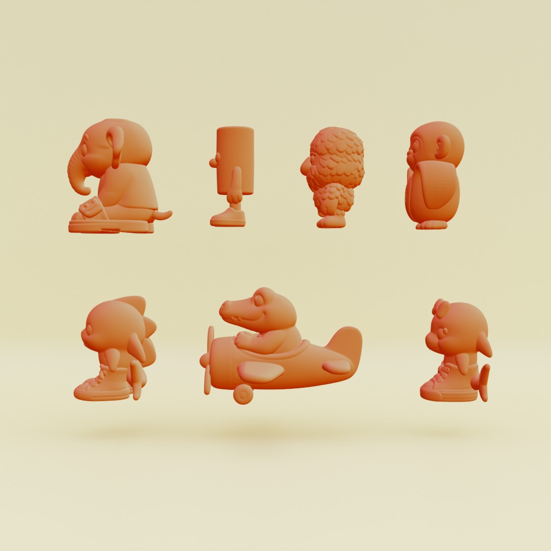 Baby Italian brainrot Characters Printable 3D Model Collection_3