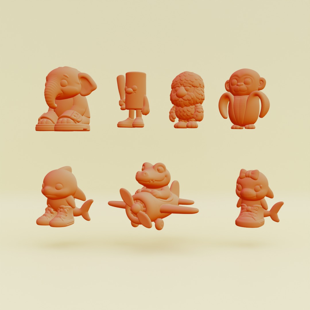 Baby Italian brainrot Characters Printable 3D Model Collection_2