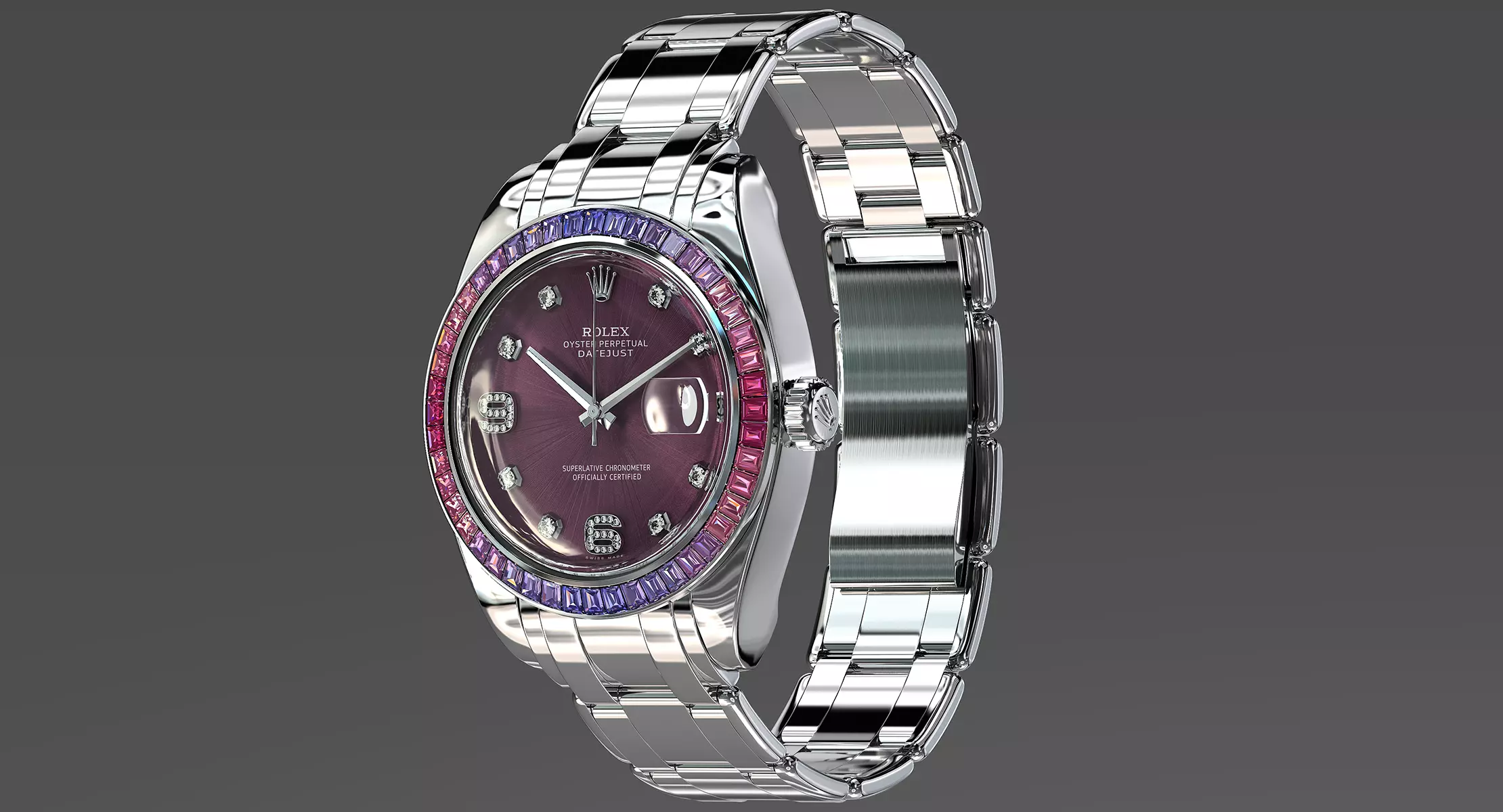 Rolex Oyster Perpetual Pearlmaster 39 Sapphire Low-poly 3D model