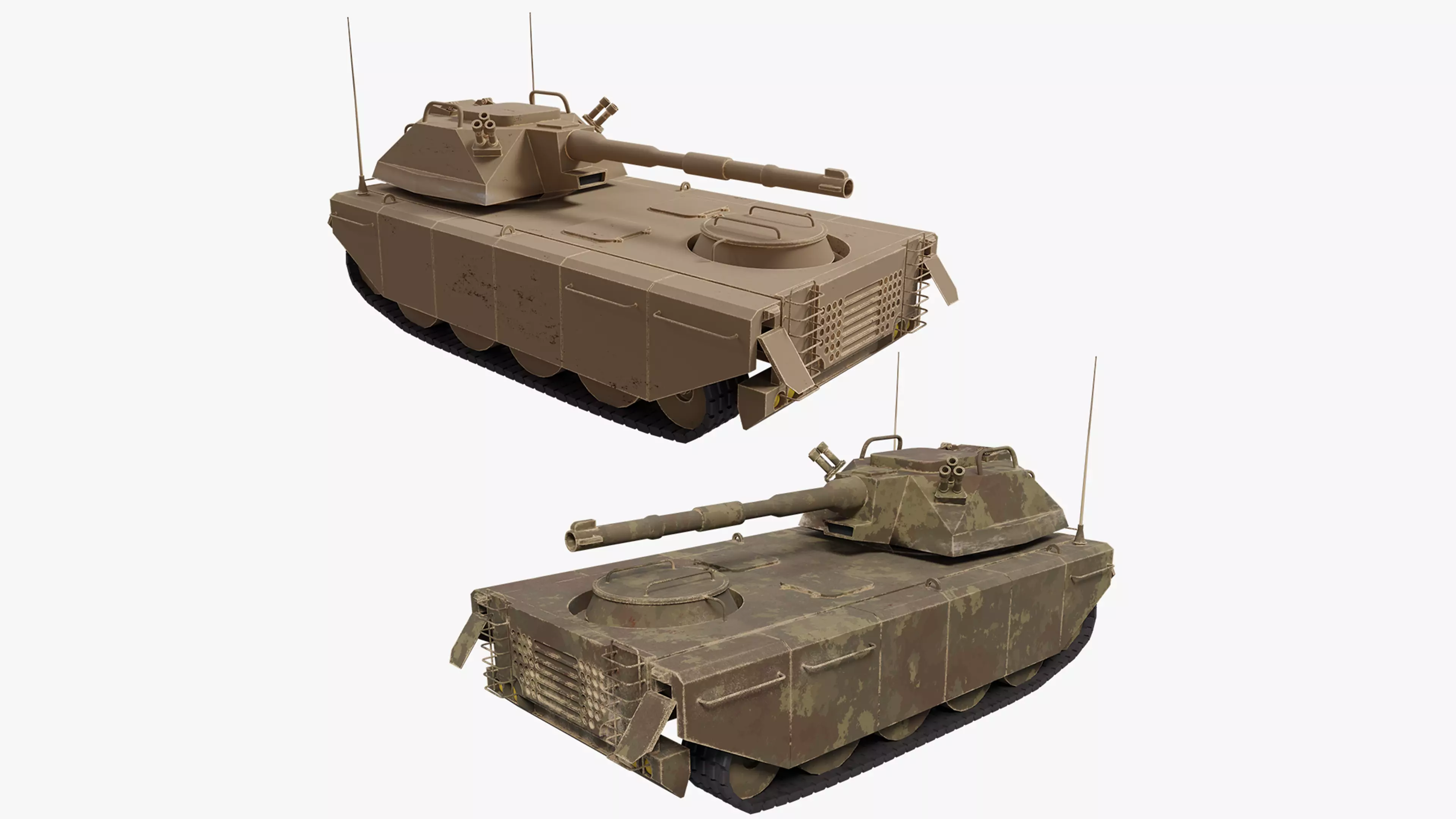 Military Tank Low-poly 3D model