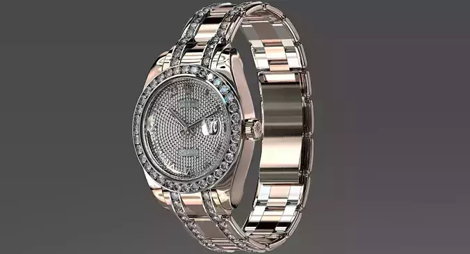 Rolex Oyster Perpetual Pearlmaster 39 Diamonds Low-poly 3D model
