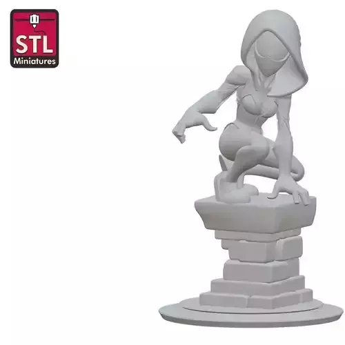 STL File for 3D Printing Spider Woman -Anime Comic Style