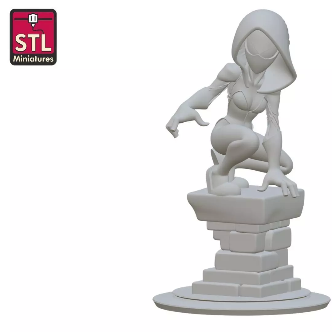 STL File for 3D Printing Spider Woman -Anime Comic Style 3D print model