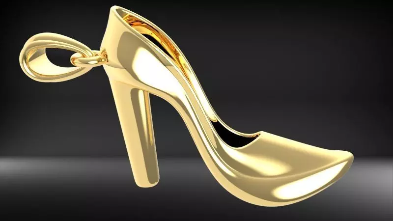 Ladies High Heel Pendant Necklace Jewelry 3D print model
