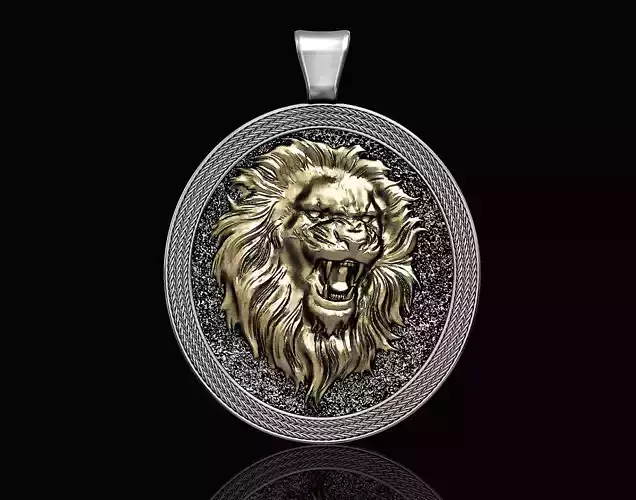 Lion pendant-oval pendant