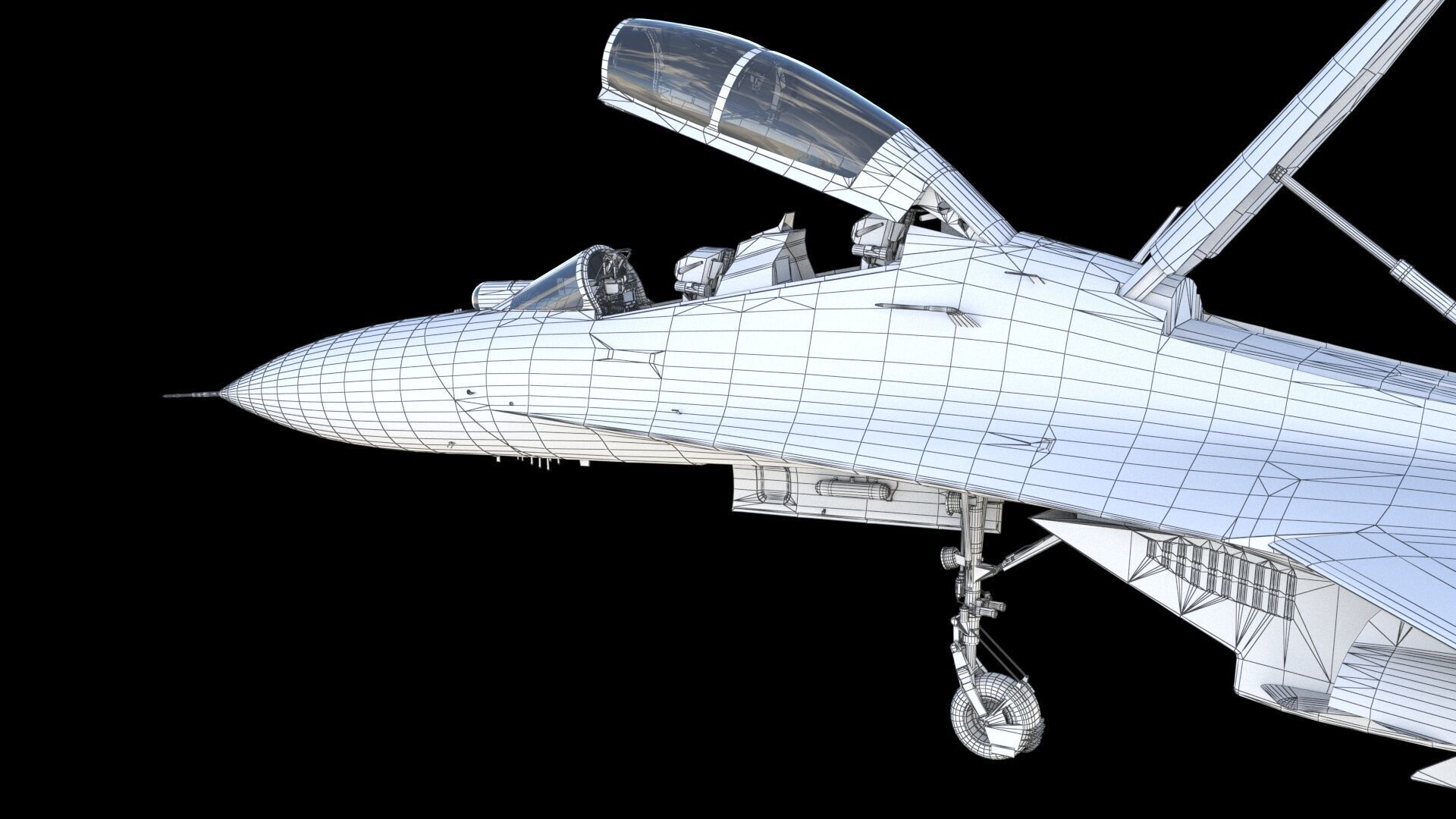 Su-27UB Flanker C 3D model_26