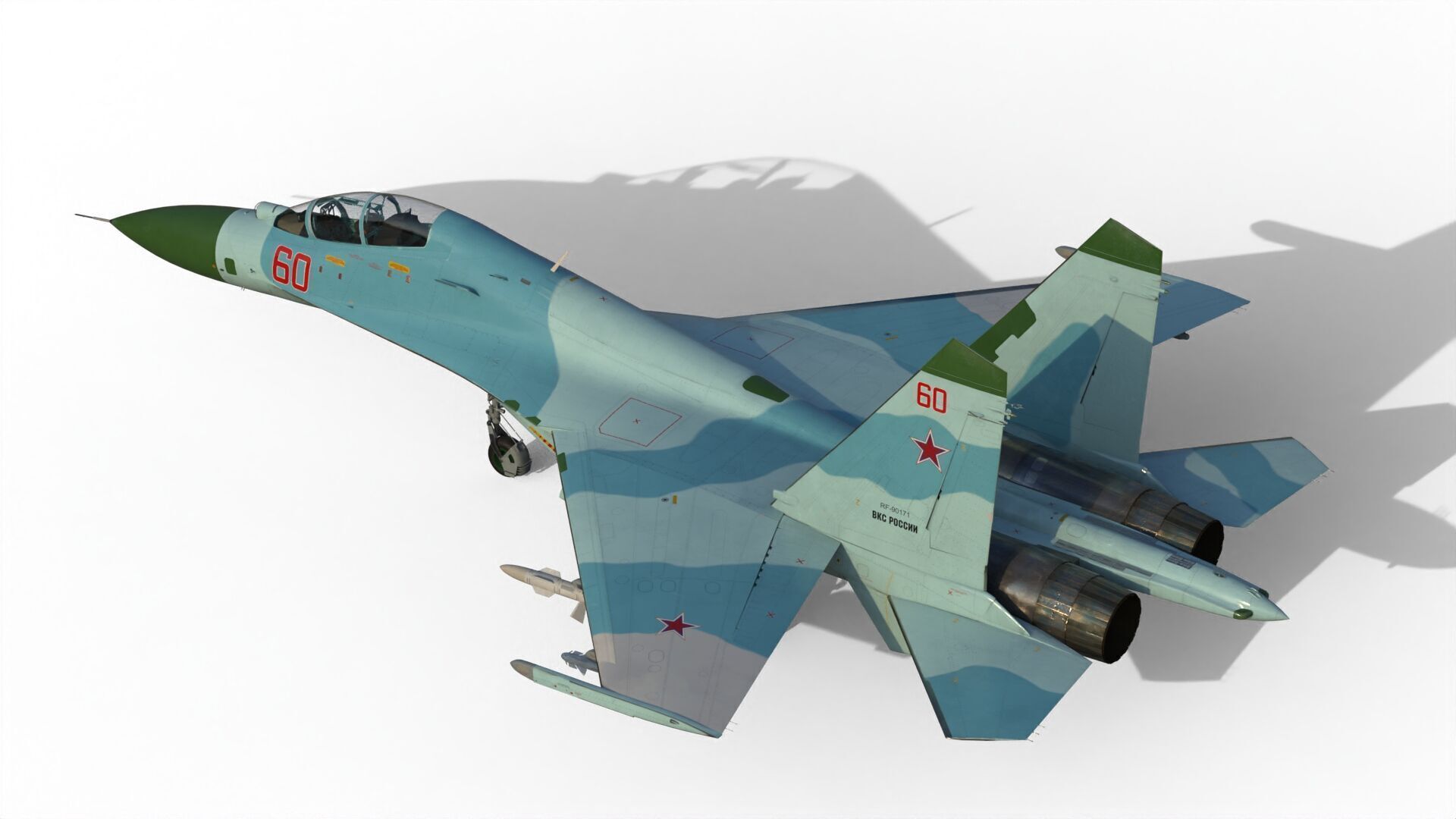 Su-27UB Flanker C 3D model_9