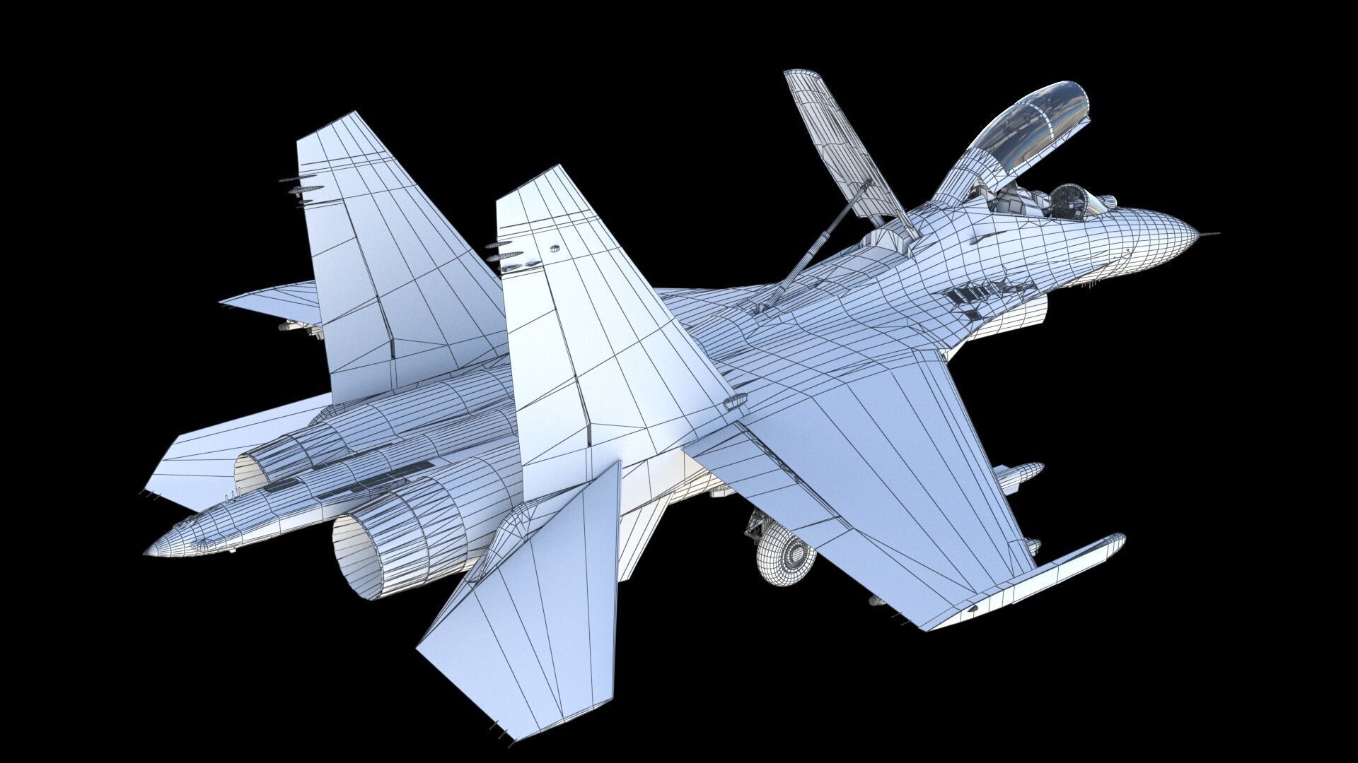 Su-27UB Flanker C 3D model_25