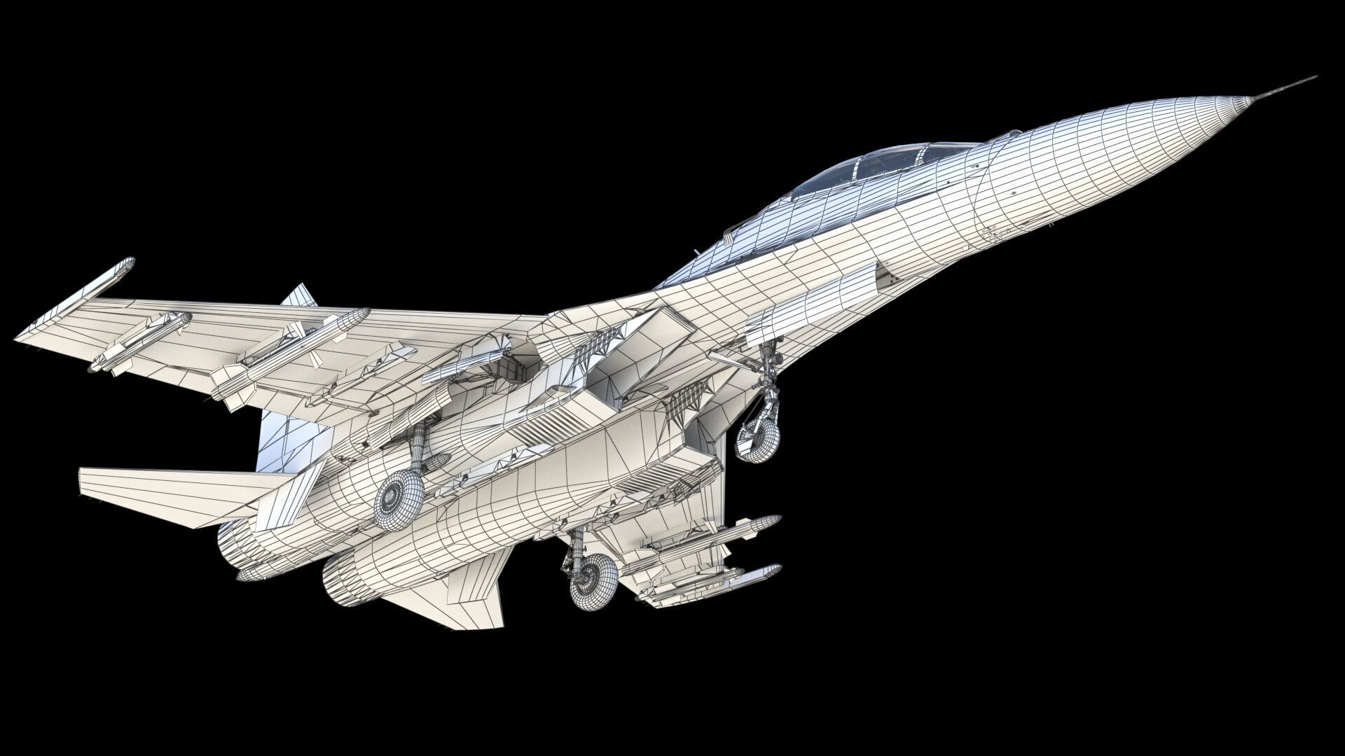 Su-27UB Flanker C 3D model_23