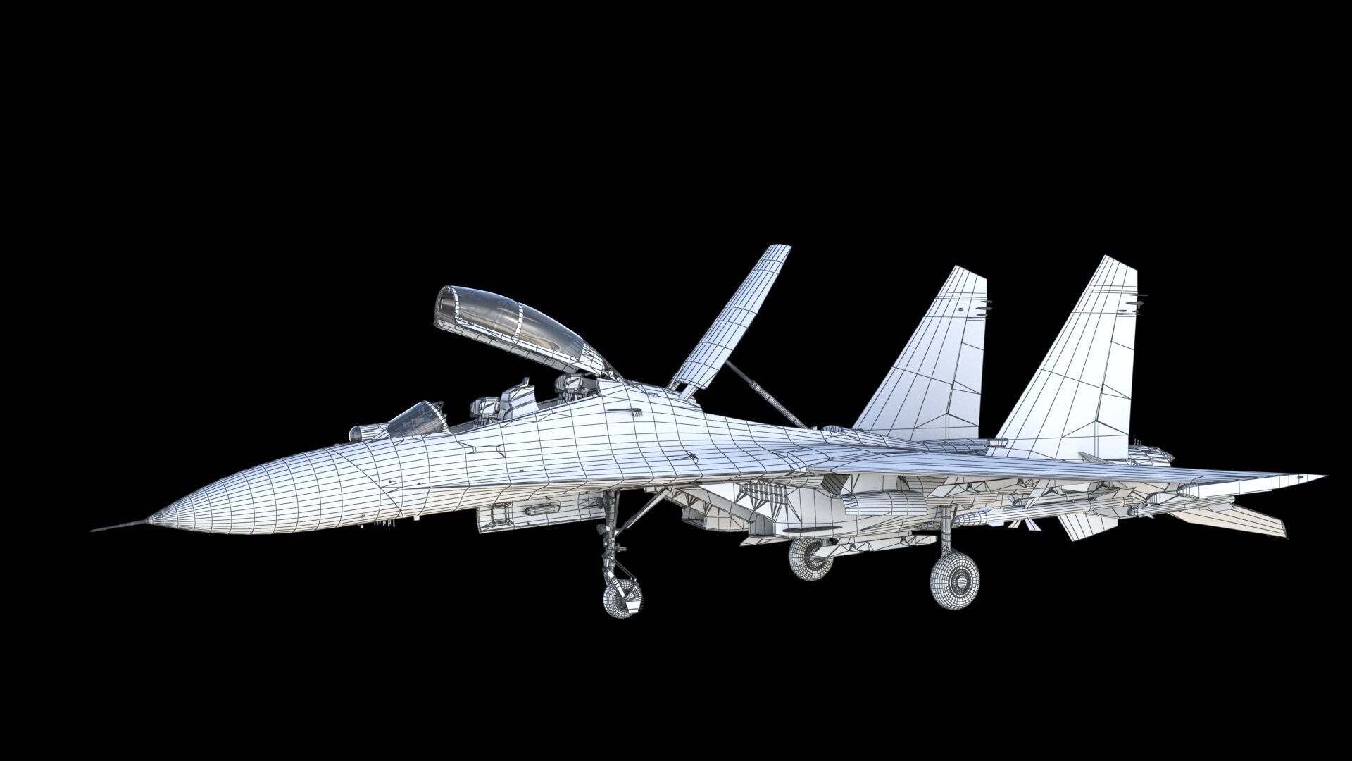Su-27UB Flanker C 3D model_24