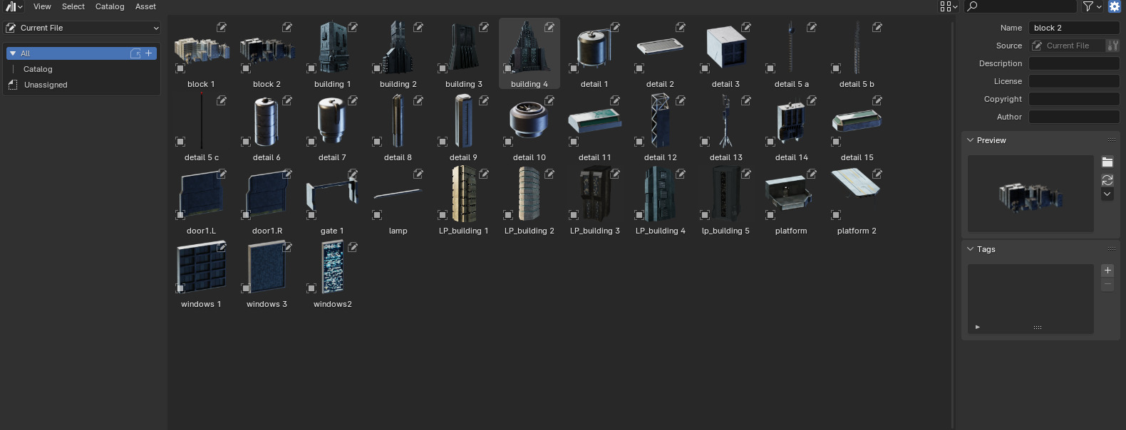 Sci-Fi Buildings Asset Pack High-Quality Modular Kit 3D model_3