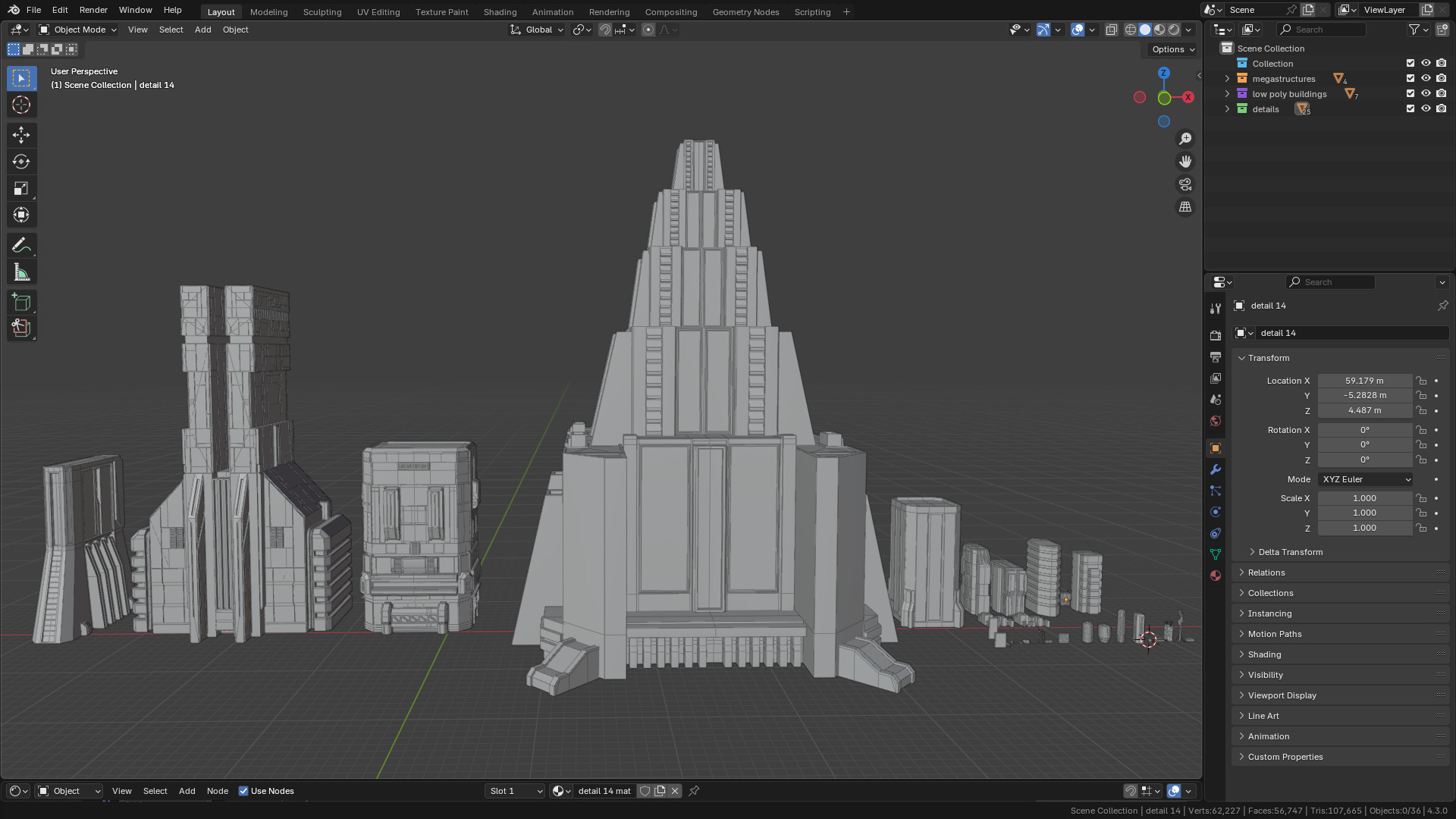 Sci-Fi Buildings Asset Pack High-Quality Modular Kit 3D model_6