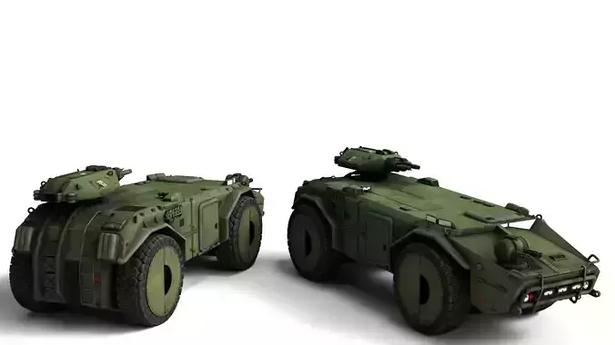 Apc755 Rigged Armored Personnel Carrier 3D Model 