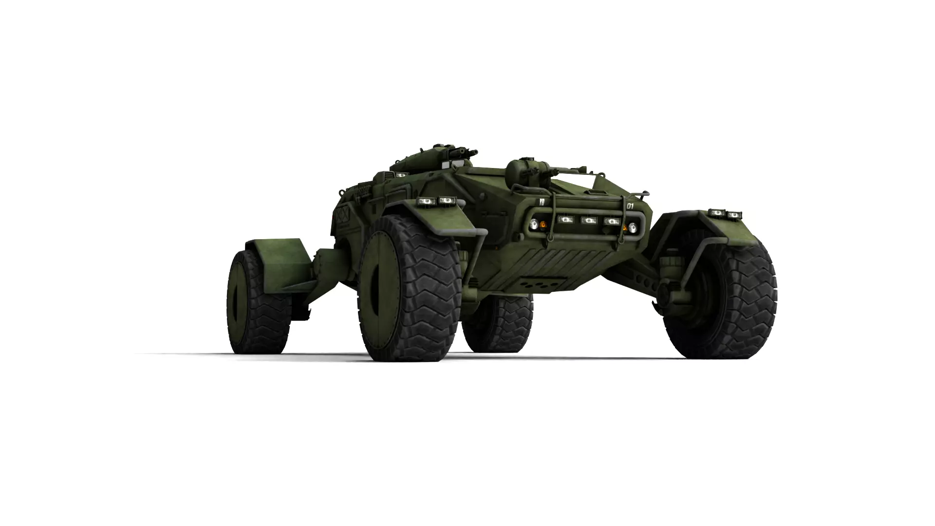 Apc758 Rigged Armored Personnel Carrier 3D Model  3D model_7