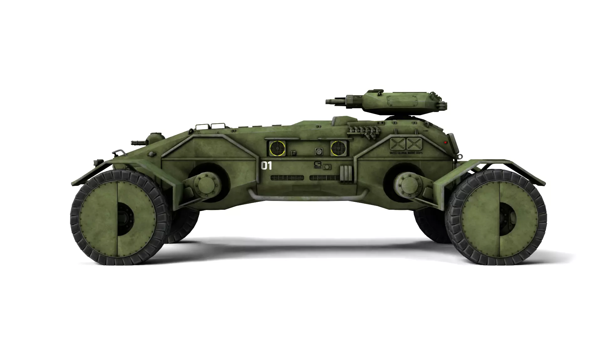 Apc758 Rigged Armored Personnel Carrier 3D Model  3D model_3
