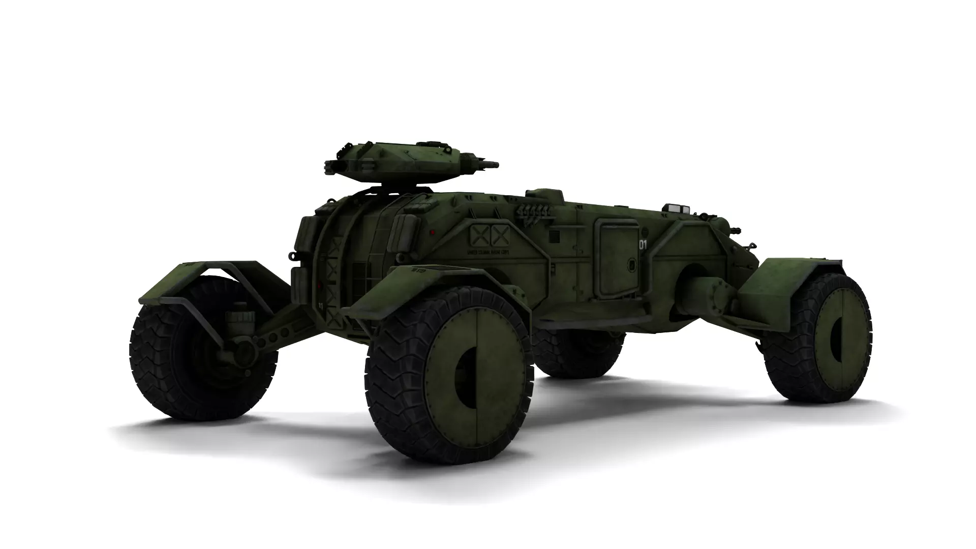 Apc758 Rigged Armored Personnel Carrier 3D Model  3D model_4