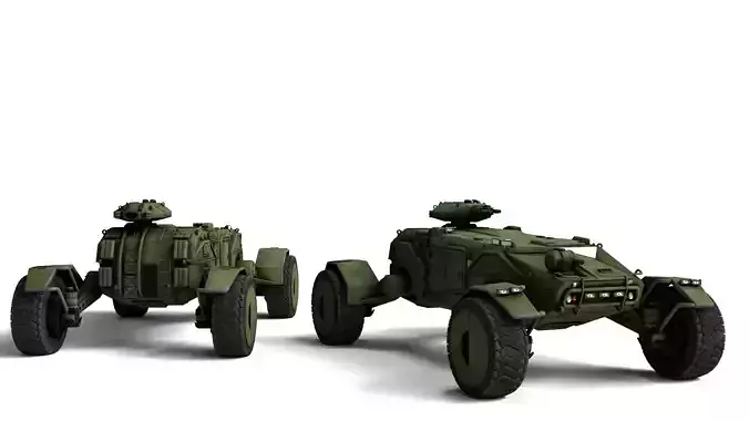 Apc758 Rigged Armored Personnel Carrier 3D Model 