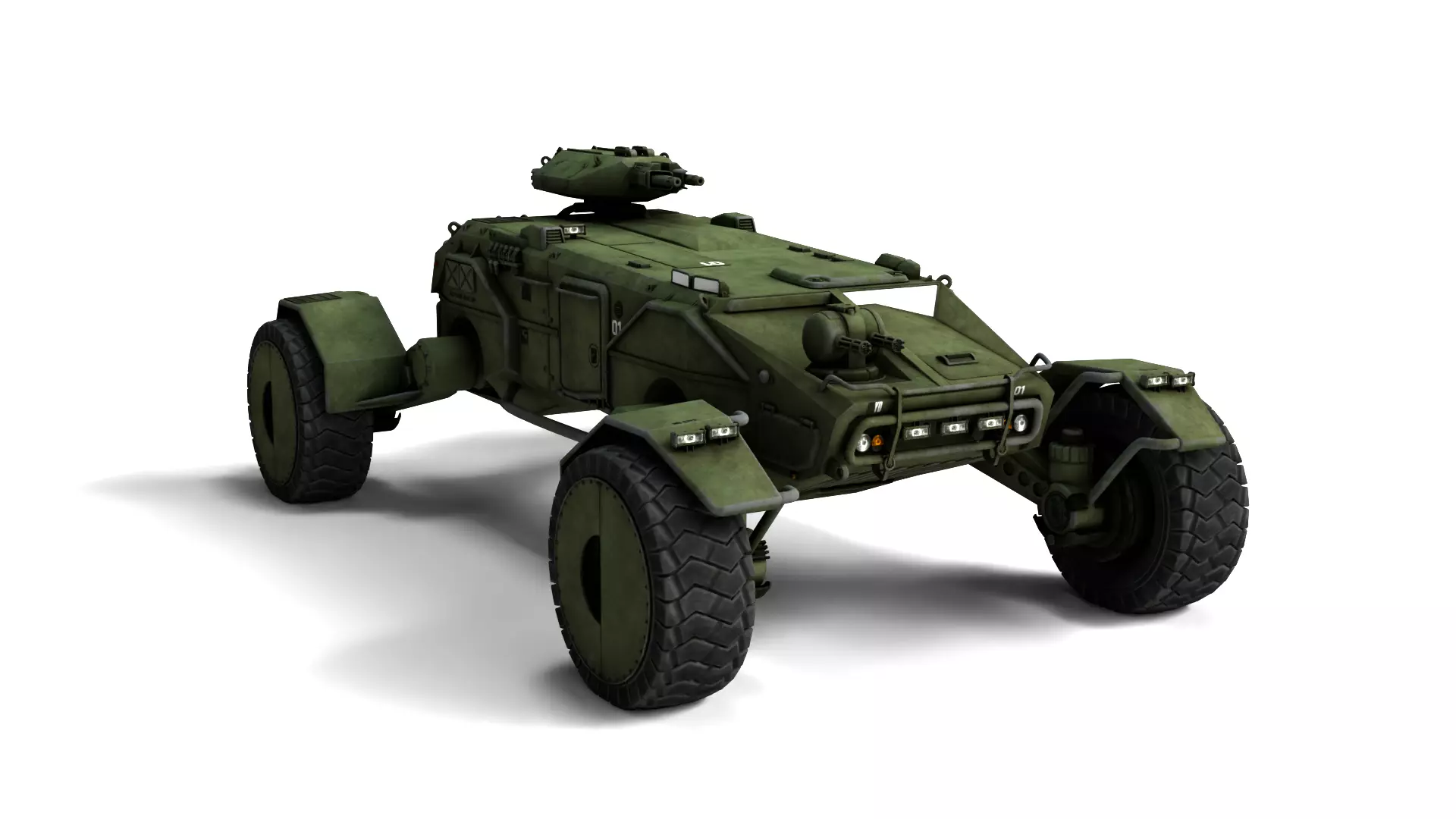 Apc758 Rigged Armored Personnel Carrier 3D Model  3D model_1