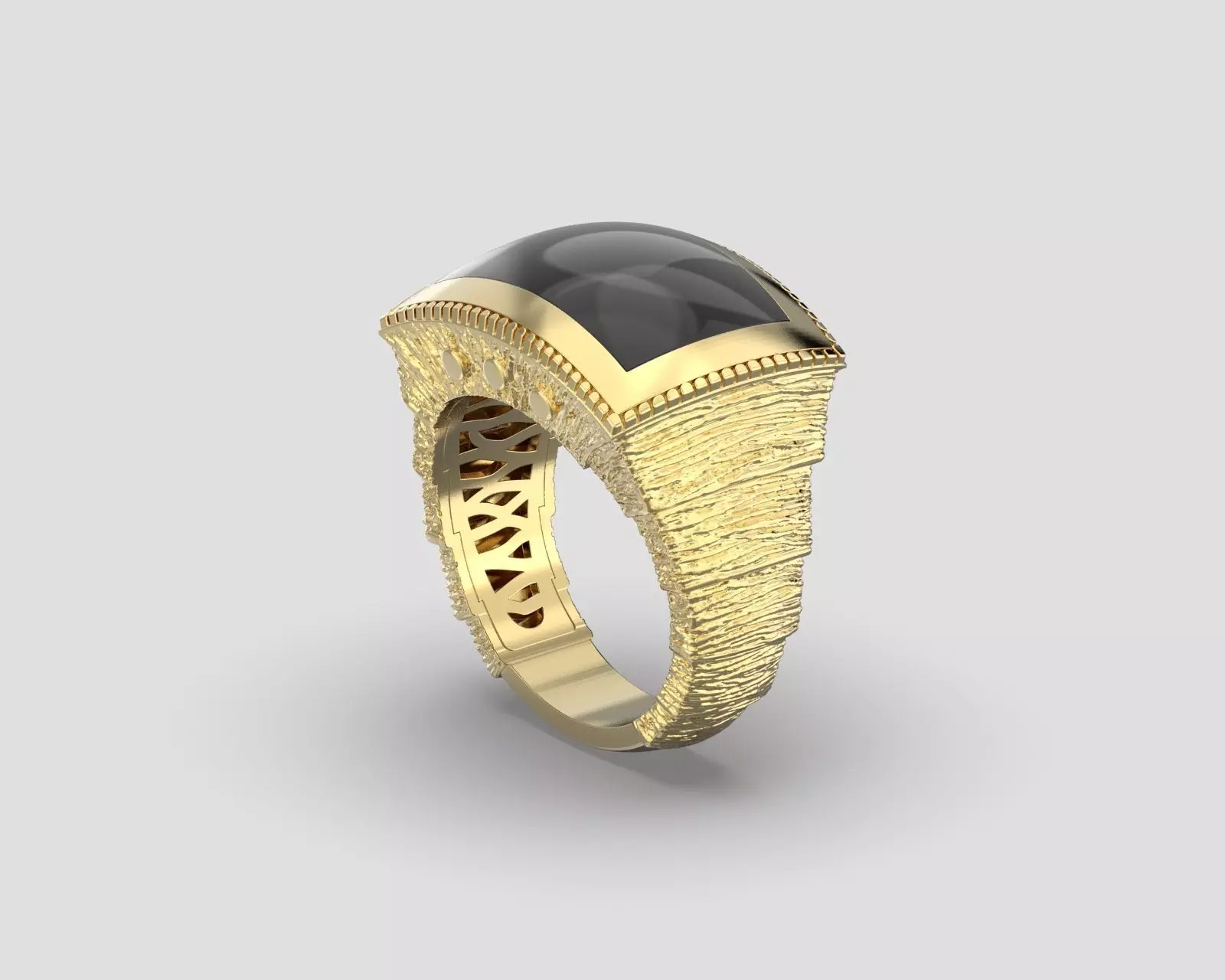 Ring 214 bold textured 3D print model