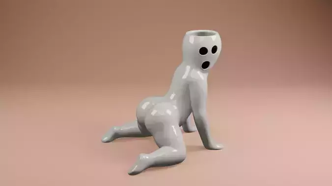Twerking Ghost Planter STL Funny Ghost Pot with Booty Pot