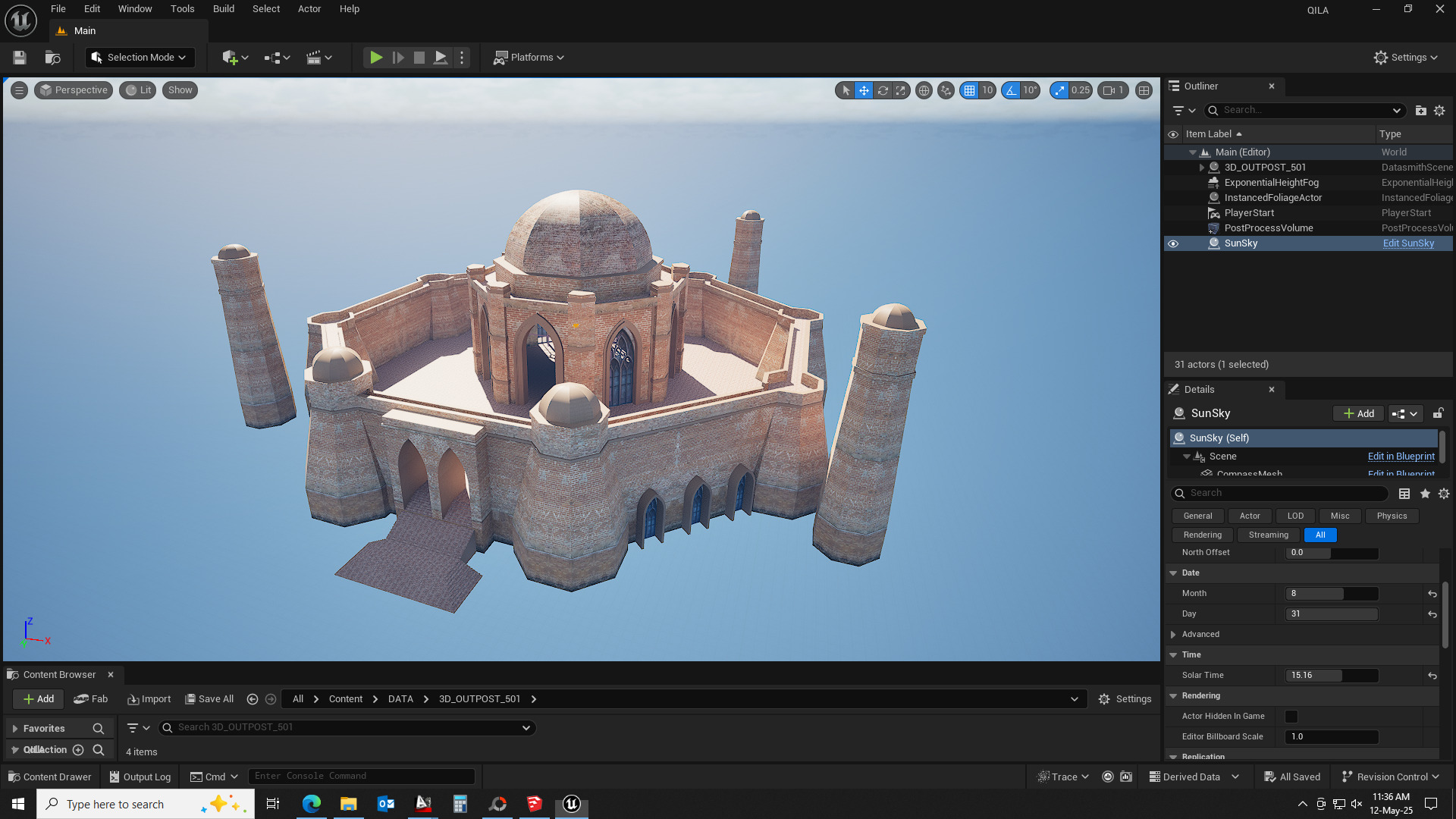 Outpost Qila Low-poly 3D model_11
