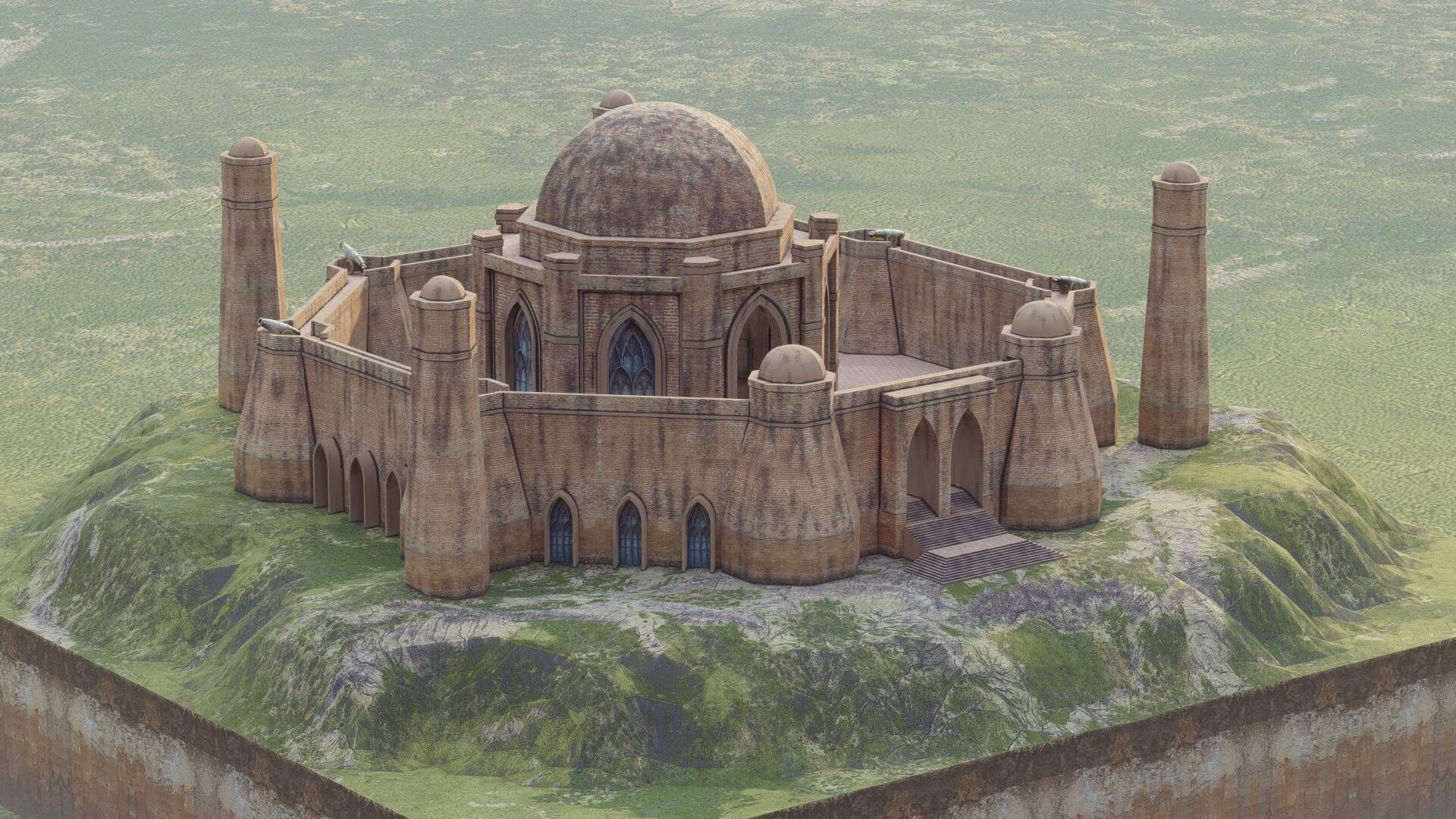 Outpost Qila Low-poly 3D model_9