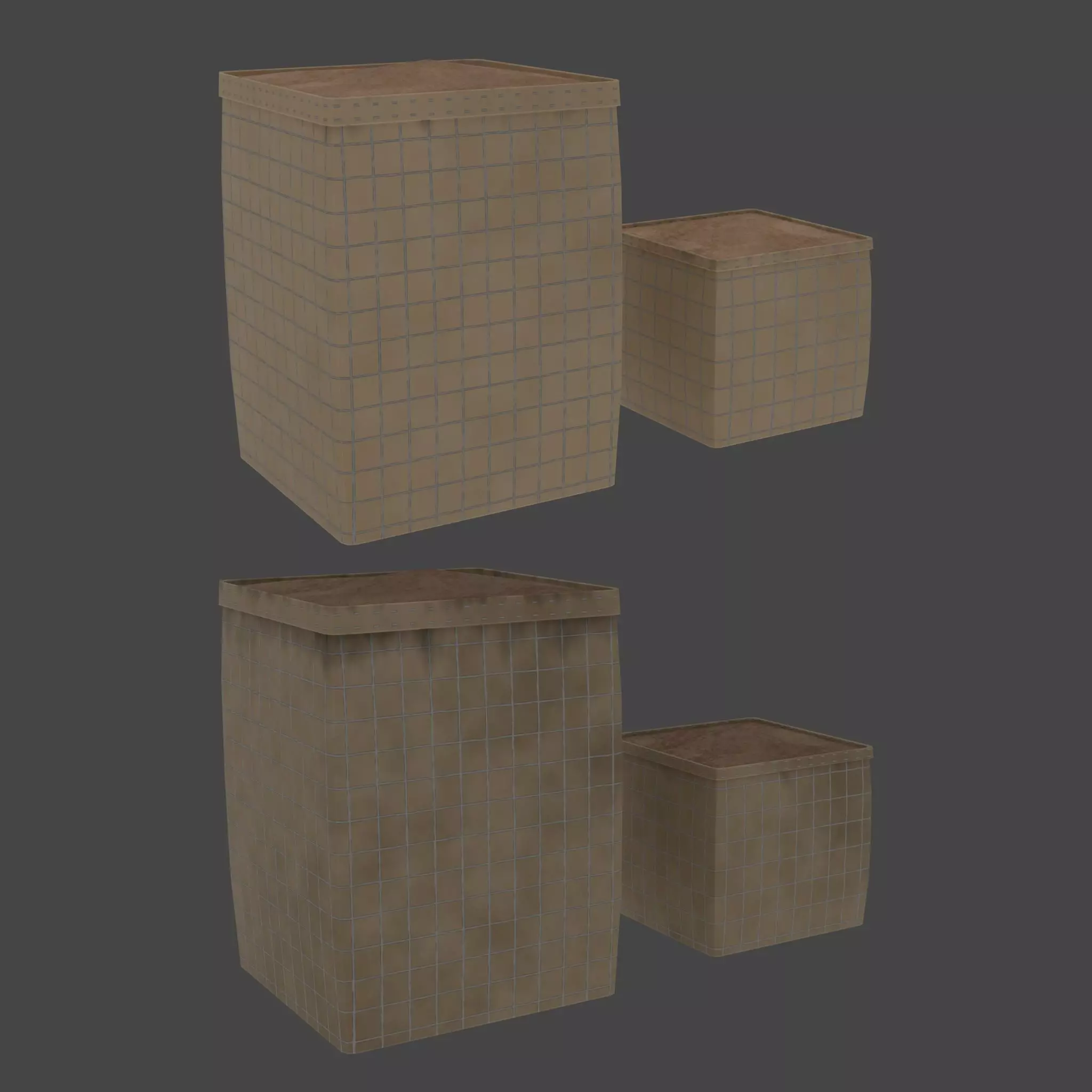 Hesco Barrier Low-poly 3D model_0