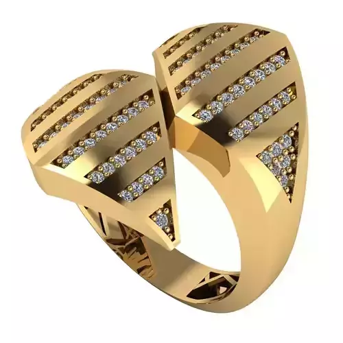 Modern Geometric Gold Ring with Diamond Jewelry Design trt06