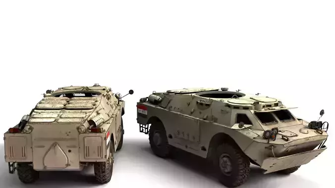 Gaz Brdm 2 Rigged Armored Reconnaissance Vehicle 3D Model 