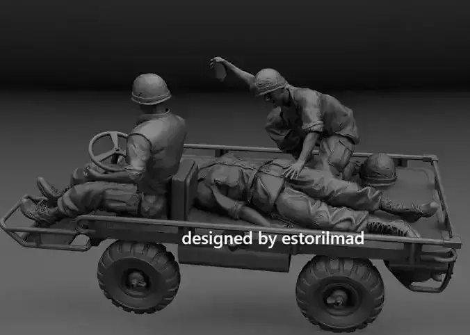 M274 MULE VIETNAM WITH DOCTOR AND WOUNDED MAN