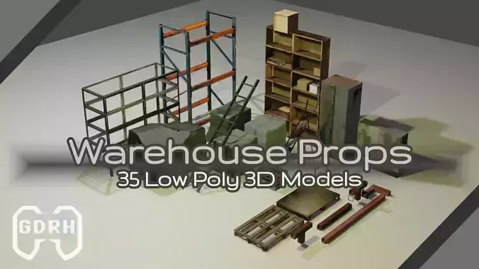 Warehouse props - 35 Low Poly 3D Models Low-poly 3D model