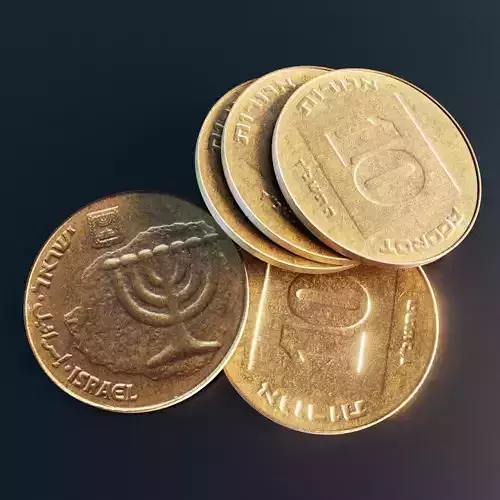 Israeli 10 agorot coin
