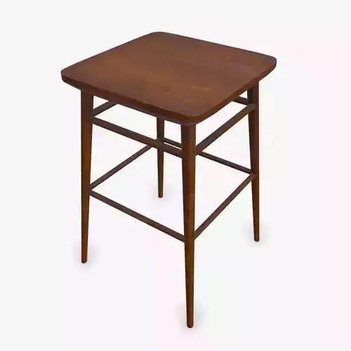 Old Wooden Stool 2 Low-poly PBR