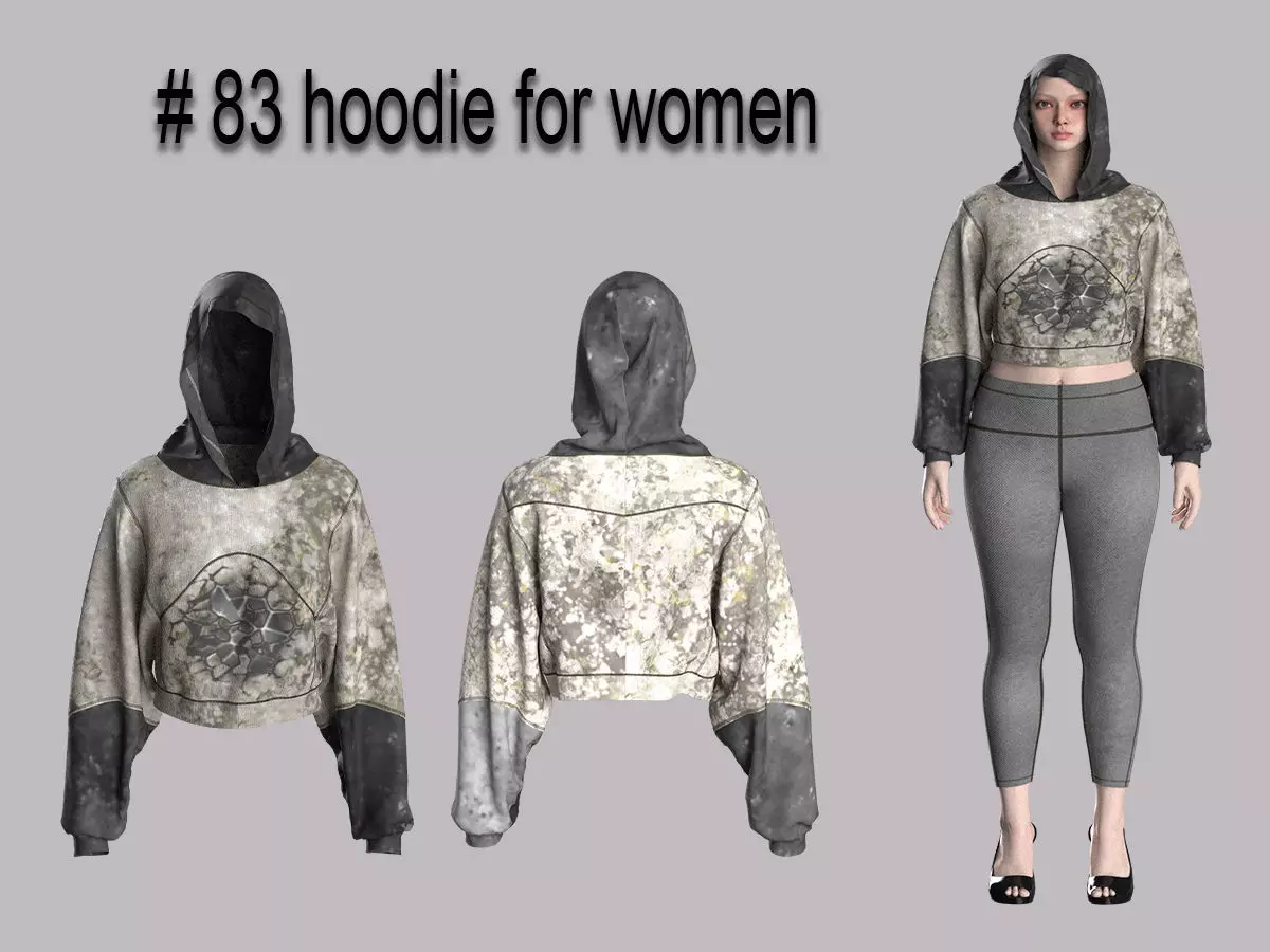 83 hoodie for women 3D print model_0